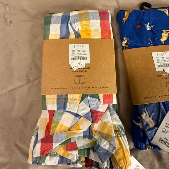J. Crew Outlet lot of two pair of men’s cotton boxer shorts Large NWT - Picture 2 of 4